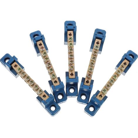 Barre Omnibus en Laiton Bornier de Connexion Stable et Facile à Utiliser pour Boîte de Distribution 5pcs 6 Positions pour Armoire Électrique (1/5)