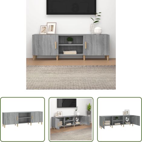 vidaXL Mueble para TV madera contrachapada gris Sonoma 150x30x50 cm (1/5)