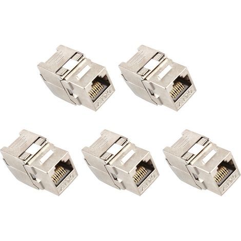 Ensemble de 5 connecteurs pour module réseau RJ45 Cat7, terminaison sans outil à 360 degrés entièrement blindée pour LSA (1/4)