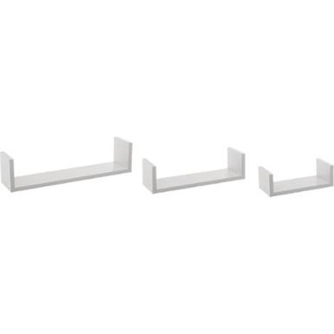Lot de 3 Étagères Murales "Bord" 42cm Blanc (1/2)