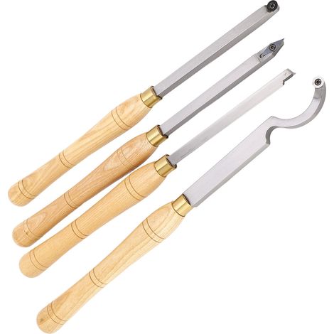 Ensemble de 4 ciseaux à bois pour tour à main, outil de tournage précis et stable pour le travail du bois (1/5)