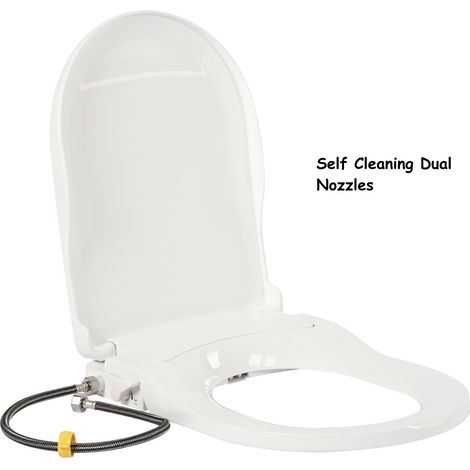 Bidet ultra sottile WC con doppio ugello non elettrico autopulente (lavaggio anteriore e posteriore), pressione dell'acqua regolabile, bidet giapponese per WC bidet