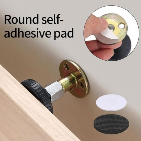 Lot de 2 butées de tête de lit, outil anti-vibrations réglable pour cadre de lit fileté, butées de tête de lit murales, dispositif (1/5)
