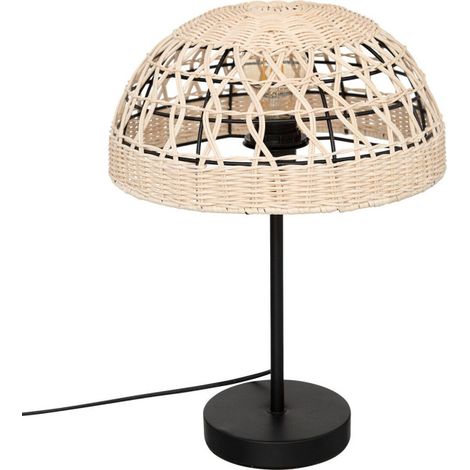 Lampe à Poser en Rotin "Rory" 41cm Beige (1/5)