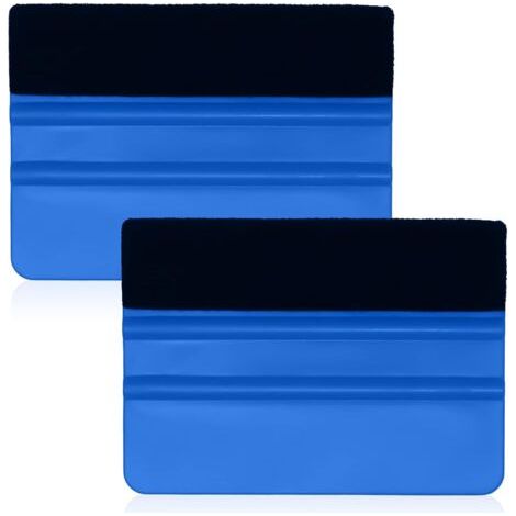 BUNTHAUS 2er-Pack Filzkanten-Rakel, 10 cm Vinyl-Rakel, gerader Vinyl-Schaber für Autofenster (blau) (1/5)