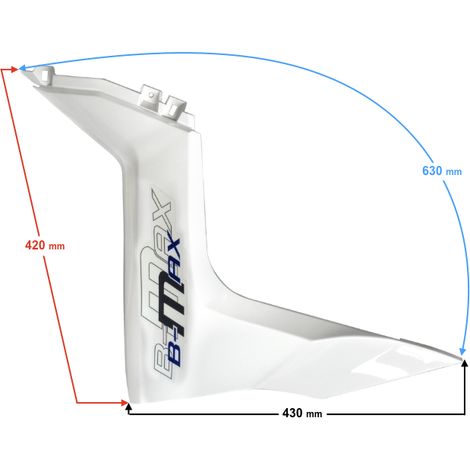 Carcasa delantera derecha blanca para scooter B-Max (1/4)