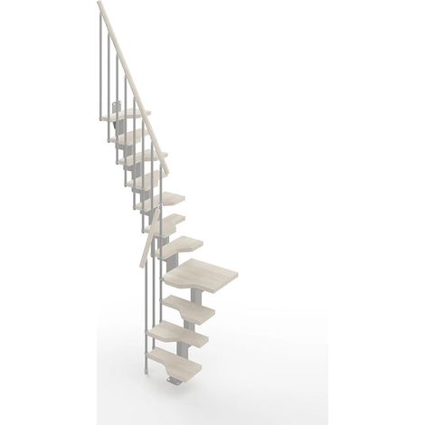 Scala salva spazio 12 gradini - Larghezza 61cm -  Legno e bianco - MINI61/L/SGMBLA-12