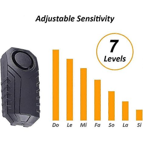 Alarme antivol pour vélo (113 dB, étanche, sans fil, avec télécommande) avec télécommande. Compatible avec vélos, vélos électriques, motos, scooters et remorques.