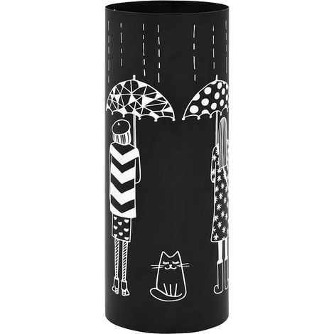 Porte-parapluie design femme en acier noir (1/5)
