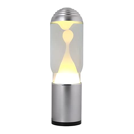 ITotal XL2200 Lampe à Lave avec Base Argentée, Liquide Transparent et Cire Blanche (1/4)