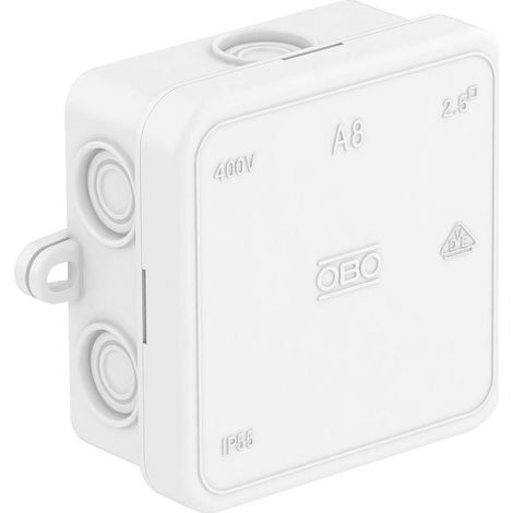 OBO Bettermann Caja de derivación de cables 75x75x36 Polietileno blanco puro RAL 9010, 2000075