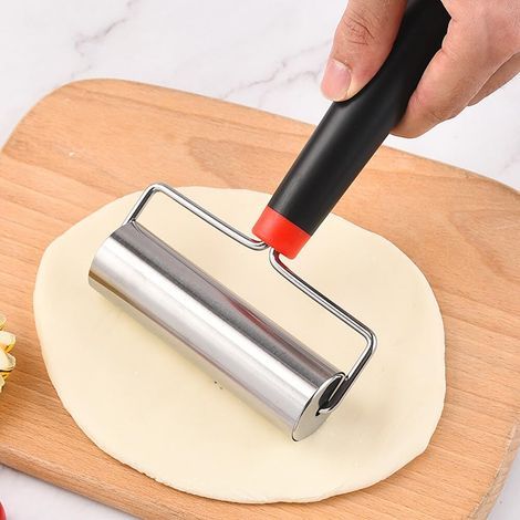 Rouleau à Pâtisserie, Rouleau Patisserie en Acier Inoxydable Rouleaux à Pâtisserie Avec manche Cuisson pour étaler la Pâte à Pizza Biscuits Fondant (11.6 cm) (1/4)