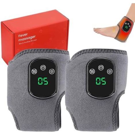 Masseur de pieds électrique 3 en 1 avec fonction chauffante, vibrations multi-niveaux et mode combiné, réglable, rechargeable et portable, soulage la douleur et les tensions (lot de 2)