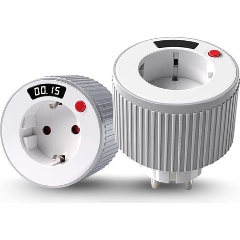 JSSEVN - Zeitschaltuhr-Stecker – Elektrischer Programmierer – 24-Stunden-Timer – Mechanische Drehung – 3680 W – 16 A – Für Haushaltsgeräte und Lampen – Weiß – 7 x 7 x 12 cm (1/5)