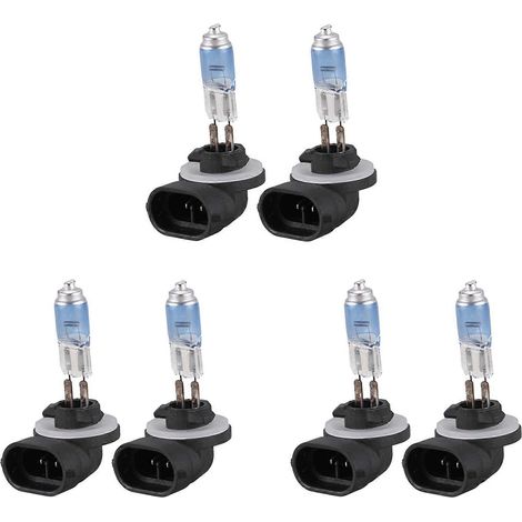 Lot de 6 ampoules halogènes antibrouillard super blanches 881 100W DC 12V pour voiture (1/5)