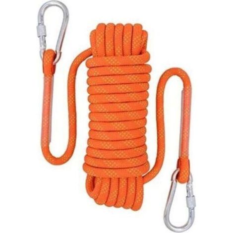 Corde de Sécurité 10M Tressée Nylon pour Alpinisme Résistante Déchirures Diamètre 10mm Idéale Randonnée- (1/4)