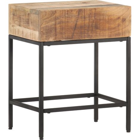Beistelltisch 40x30x50 cm Raues Mango-Massivholz