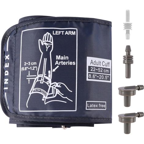 Tensiometre Brassard, 22 à 52 cm de Remplacement Extra Large Confortable, Brassard Tensiometre Compatible la Plupart des Tensiomètres pour Adultes Aux Gros Bras Avec 4 Connecteurs (1/5)