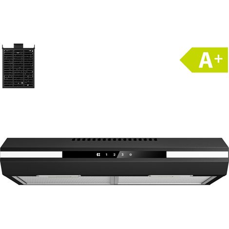 Ciarra – Hotte casquette 60cm 320m³/h – Commande tactile – Évacuation ou recyclage – Éclairage LED – Niveau sonore 65 dB – CD6921B