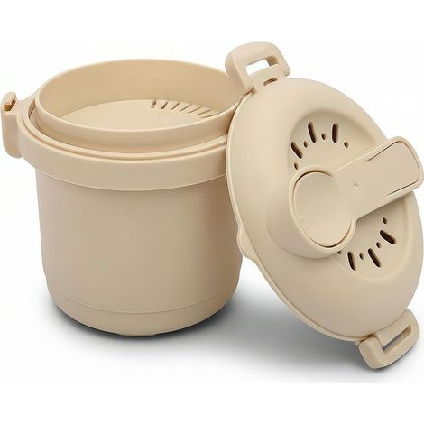 Cuiseur à Riz, Cuiseur Riz Compact pour Repas Rapides, avec Couvercle, Cuillère, pour la Cuisine au Bureau et la Maison (1/5)
