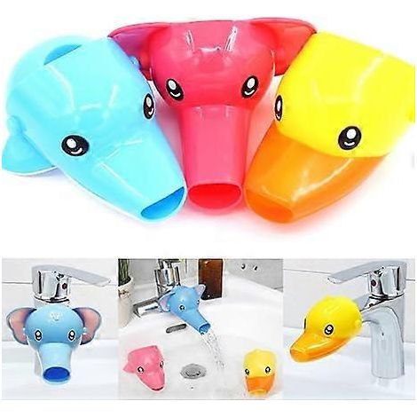 Lot de 3 rallonges de robinet à motifs de dessins animés pour le lavage des mains des enfants, pour une utilisation sûre et amusante. (1/5)