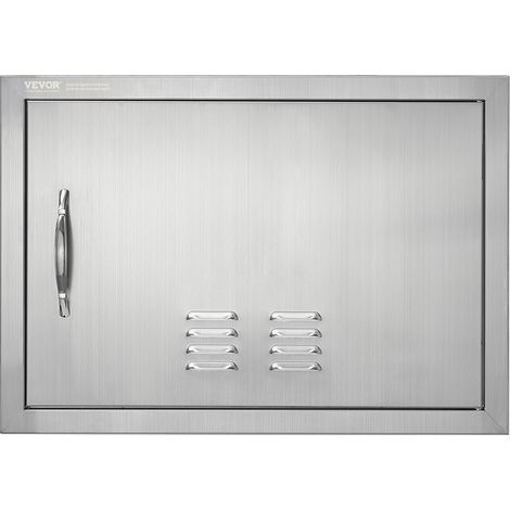 VEVOR Porta Accesso Barbecue, Porta Cucina Esterna Singola 610x432x46 mm, Porta Reversibile da Incasso in Acciaio Inox, con Maniglia e Presa deAria, per Isola Barbecue, Armadio da Esterno