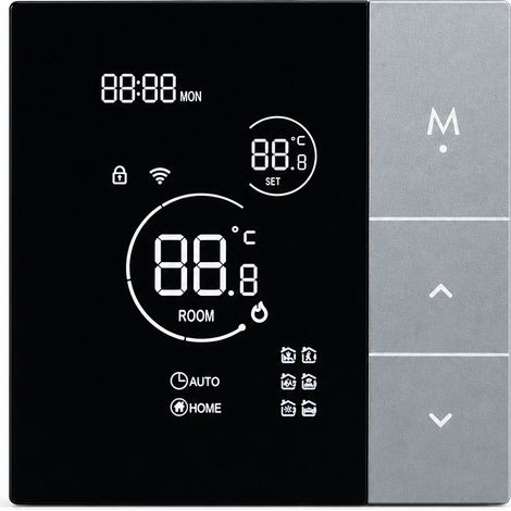 Thermostat Wi-Fi YJ508 pour chauffage électrique, 16 A, panneau de contrôle intelligent, commande à distance via l’application Tuya, version GB (1/5)