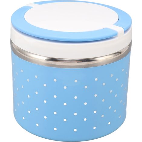 Große, runde, isolierte, auslaufsichere und tragbare Lunchbox, ideal für Schule, Büro und Reisen, blau. (1/5)