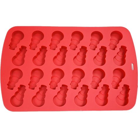 Molde de silicona de 24 cavidades para muñecos de nieve navideños (1/5)