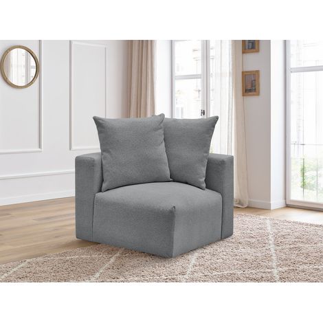 BOBOCHIC - Angle pour canapé modulable VOLTAIRE tissu chiné Angle droit Gris foncé (1/5)