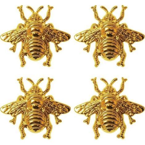 (Goldener) Schubladengriff – Goldener Bienengriff – 4er-Set – Zinklegierung – Schrauben inklusive (1/3)