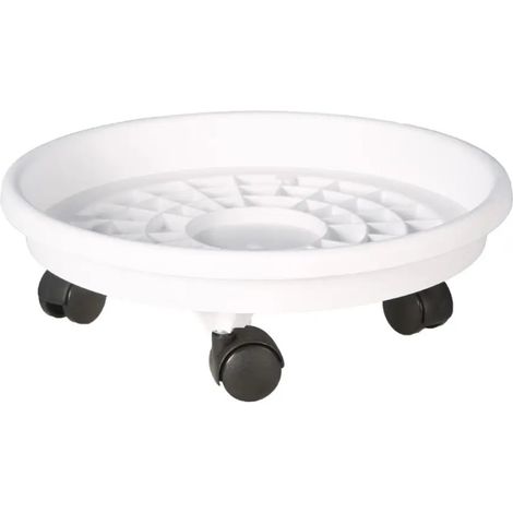 Soucoupe à roulettes D31 - H10 cm - Blanc - Fabrication Française - Livraison gratuite (1/2)