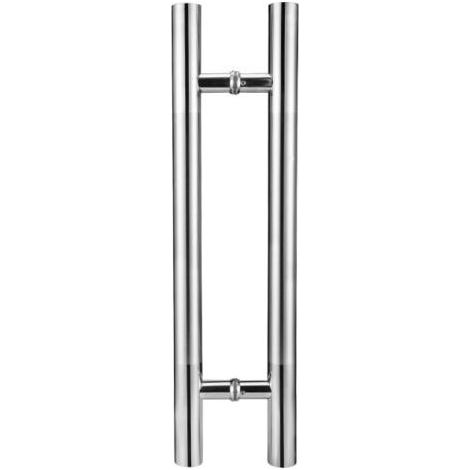 Paire de Poignées de Tirage "KLOSE besser" / Bâton Maréchal - 400 mm- "Oblique "- Inox 316 -poignée de porte en verre,Longueur totale 600 mm, distance des trous 400 mm (1/3)
