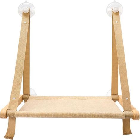 Faltbare Katzenhängematte für Fenster bis 20 kg, Katzenhängematte mit starkem Saugnapf, waschbarem Stoff, Fensterbankbefestigung, Katzenschlafsack (50 x 38 cm) (1/5)