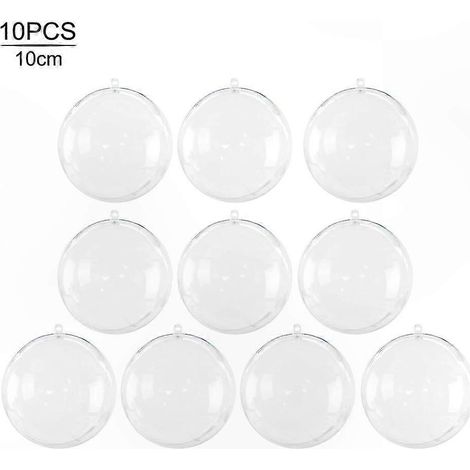 Transparente Weihnachtsdekorationen aus Kunststoff, 10 Stück à 4 cm, für Weihnachtsbäume und festliche Atmosphäre (1/5)