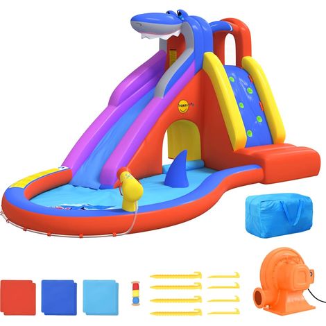 Wasserrutsche Aufblasbar mit Planschbecken 450x320x240cm PVC Happy Hop