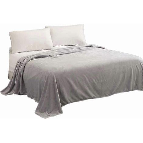 Ultraweiche und warme Mikrofaser-Fleecedecke, grau, ideal für Sofa oder Bett.