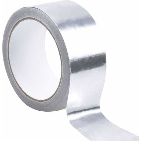 Ruban de feuille d'aluminium argenté - 1mm X 50mm X 20m, ruban d'étanchéité étanche, ruban de renforcement résistant aux températures élevées pour les conduits de ventilation (1/5)