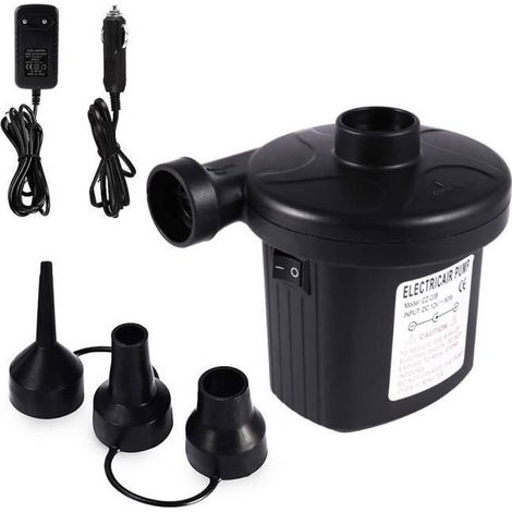 Pompe à air électrique avec 3 Embouts pour Matelas Gonflable, Camping,Lit, Bateau etc. (1/4)