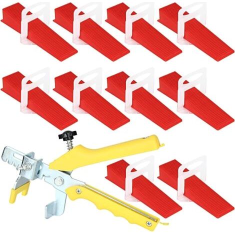 Lot de 601 Système de nivellement carrelage, Clips 2 mm, Cales réutilisable, Pince, Pour épaisseur 6 à 15 mm