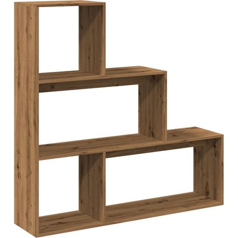 Room Divider Bookcase 3-Tier Artisan Oak 123x29x123 cm Engineered Wood vidaXL