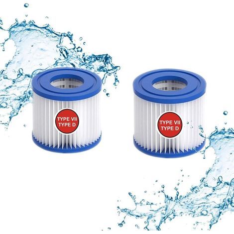 Poolfilterkartusche Typ VII & D, Filterkartusche Typ D/VII für Bestway, für Intex Filterkartusche Typ D, für Poolpumpen SFS 350, SFS 600, RP 350, RX 600 (2 Stück) (1/5)