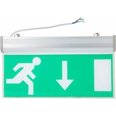 Éclairage de sortie de secours à LED – Feux d'évacuation de sécurité verts – Panneau acrylique résistant – Application centres commerciaux et gares (1/5)