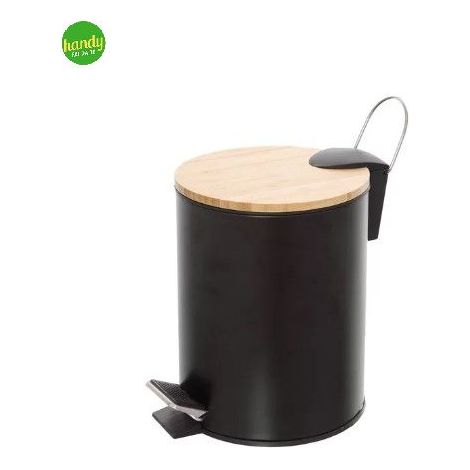 Pattumiera Feridras 3L Nero/Bamboo