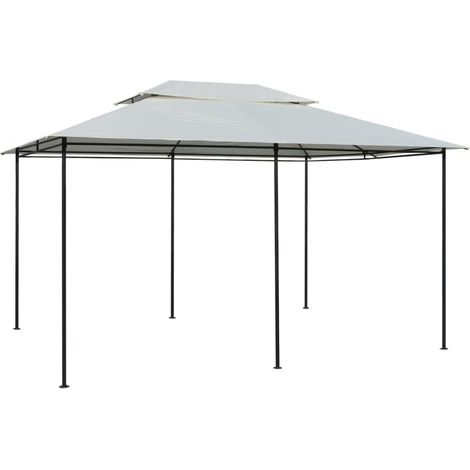 Maison Exclusive - Gartenpavillon mit Gardinen 4x3 m Weiß