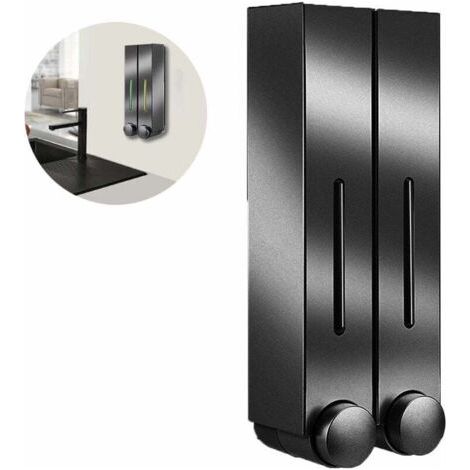 Distributeur Et Organisateur De Pompe De Douche Mural 2/3 Chambres - Contient Du Shampooing, Du Savon, Du Revitalisant, Du Gel Douche, De La Lotion - Chambres Claires, Bouton-Poussoir - Chaque Chambre
