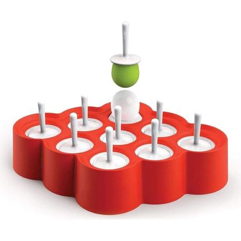 Mini-Eiscremeform – BPA-freies, lebensmittelechtes Silikon – 9 Mulden mit Stielen und Tropfschutz – Für hausgemachtes Eis, Sorbets und Pralinen (1/5)