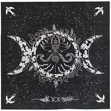 Nappe spéciale pour autel, tarot, triangle, déesse, phases de la lune, astrologie, cartes de tarot, divination, 49 cm (19,29 pouces).