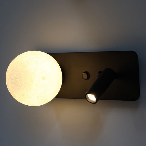 Applique LED noire métal avec spot de lecture 3W 30cm