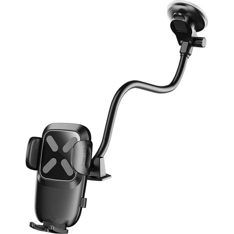 Support de téléphone universel réglable pour camions, SUV et voitures, avec ventouses et porte-gobelet pour tableau de bord et pare-brise (noir). (1/5)
